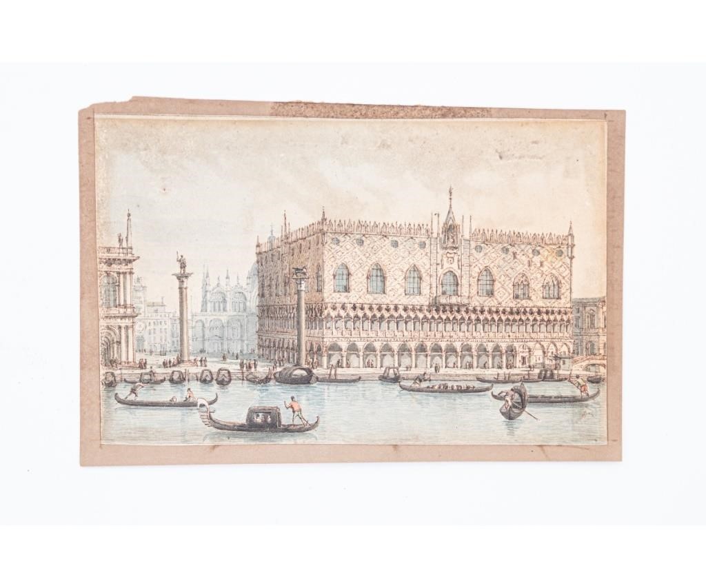 Appraisal: Unframed fine watercolor of Doge's Palace Venice th c x