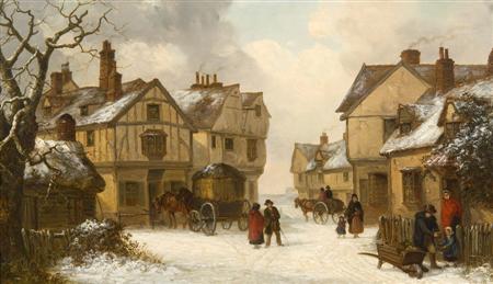 Appraisal: THOMAS SMYTHE - 'WINTER IN A SUFFOLK VILLAGE' Signed also