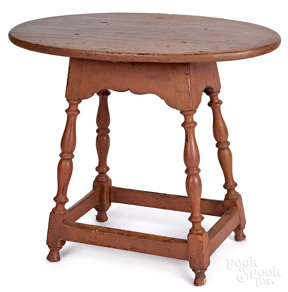 Appraisal: New England diminutive painted pine tavern table New England diminutive