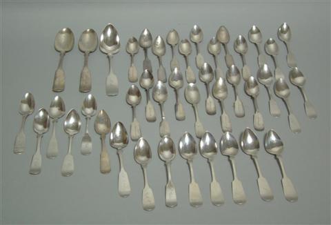 Appraisal: LOT OF COIN SILVER SPOONS Most th century various makers