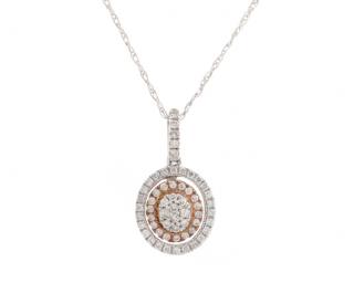 Appraisal: Ladies Oval K White Rose Gold Diamond Necklace A ladies'