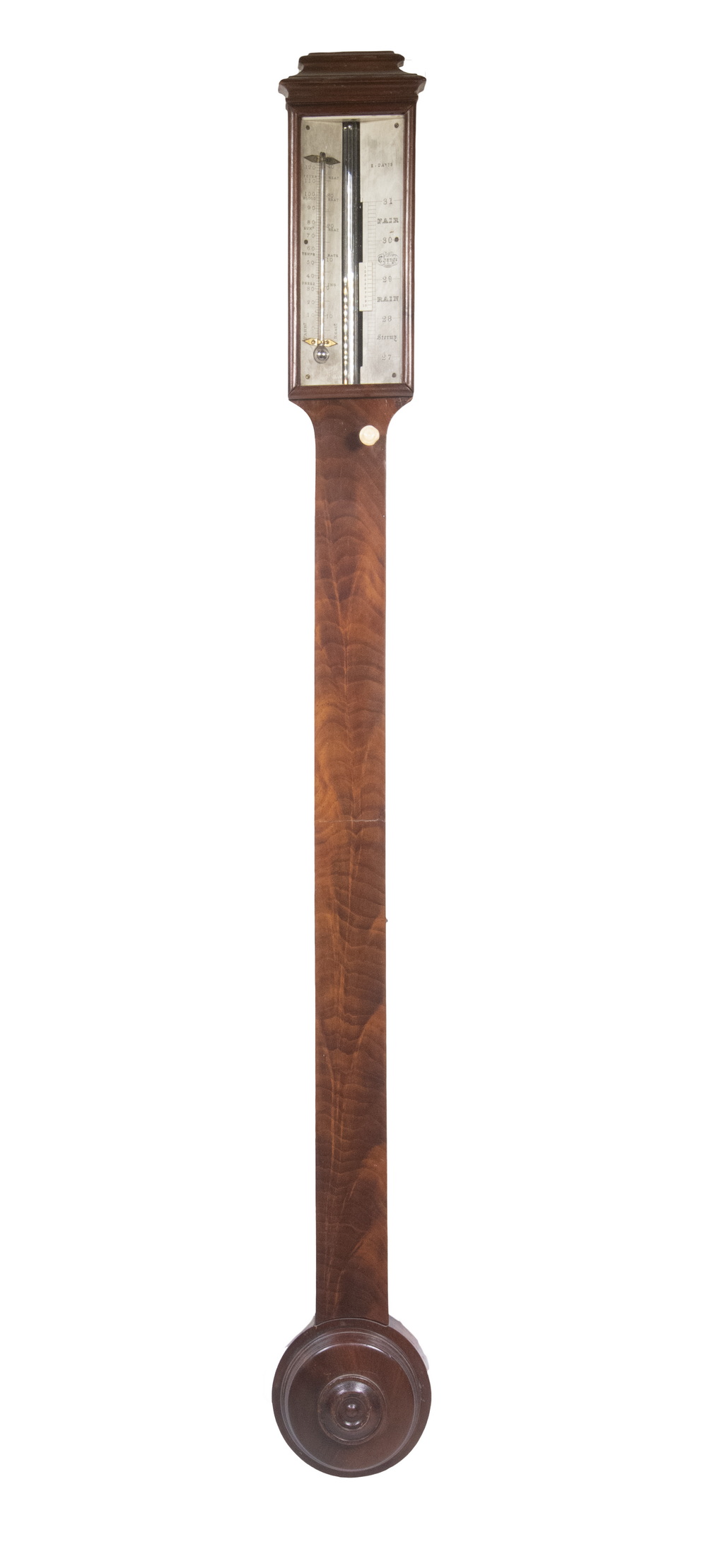 Appraisal: MAHOGANY STICK BAROMETER BY E DAVIS Early th c Barometer