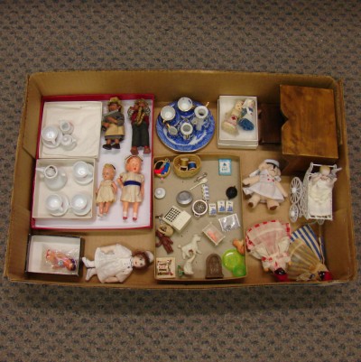 Appraisal: Lot of minis furniture Dolls inc nurses hedgehog couple babies