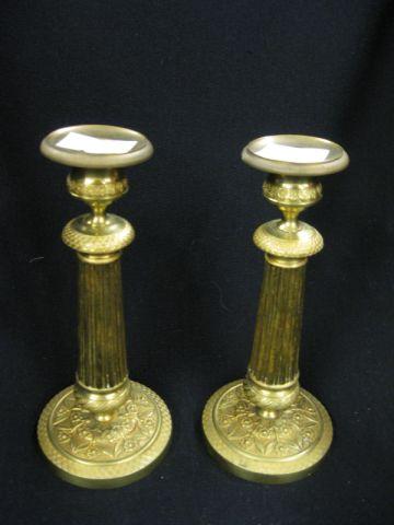 Appraisal: Pair of Victorian Brass Candlesticks tall