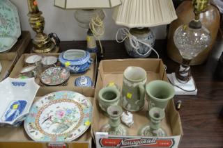 Appraisal: Five table lamps and three box lots to include Wedgwood