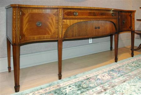 Appraisal: Federal Style Inlaid Mahogany Tambour Sideboard Estimate -