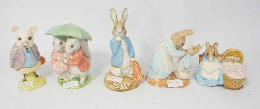 Appraisal: Royal Albert Beatrix Potter Figures Goody and Timmy Tiptoes Mrs