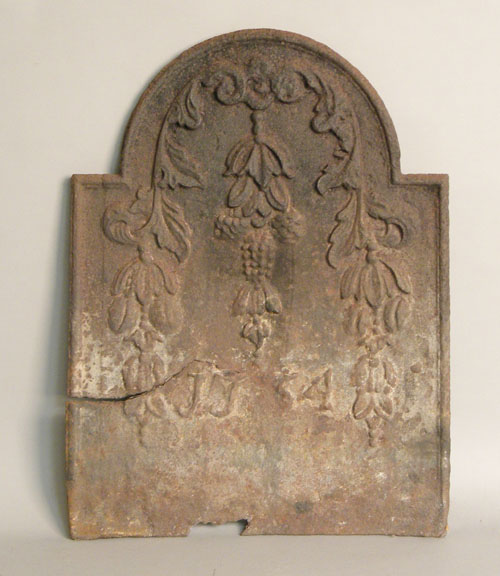 Appraisal: Cast iron stove plate th c x