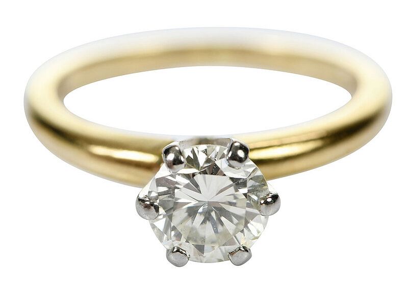 Appraisal: kt Diamond Ring one round brilliant diamond estimated weight ct