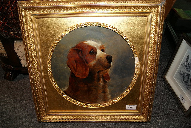 Appraisal: Victorian SchoolThe head of a dog oil on board tondo