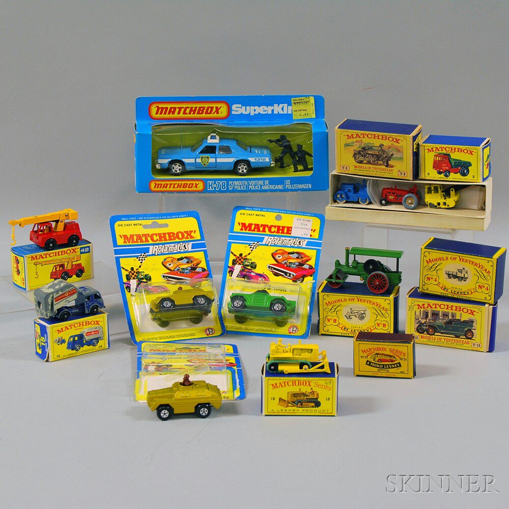 Appraisal: Nine Matchbox Toys Vehicles including Aveling and Porter Steam Roller