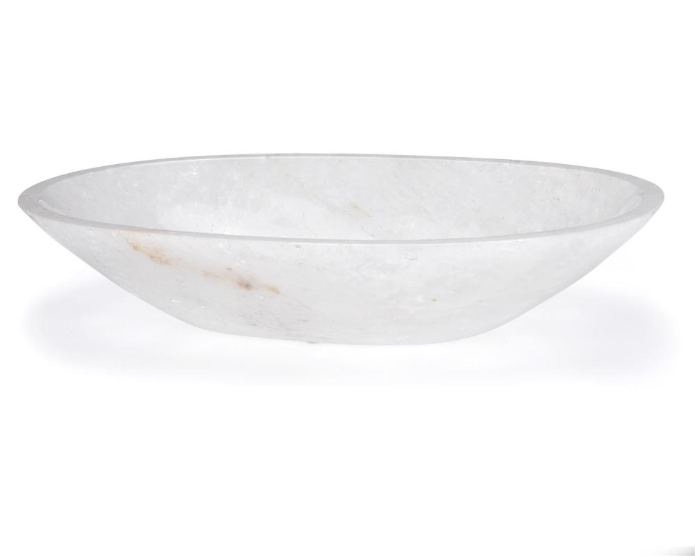 Appraisal: An oval rock crystal bowl th Century With shallow basin