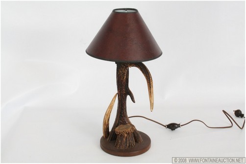 Appraisal: AUSTRIAN ANTLER LAMP W ORIGINAL HARDWARE W x H