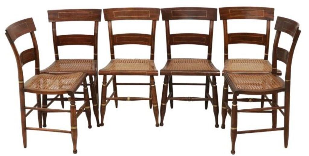 Appraisal: lot of American Hitchcock style side chairs th c curved