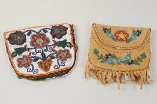 Appraisal: Two Inuit Floral Beaded Bags Two Inuit florally beaded bags