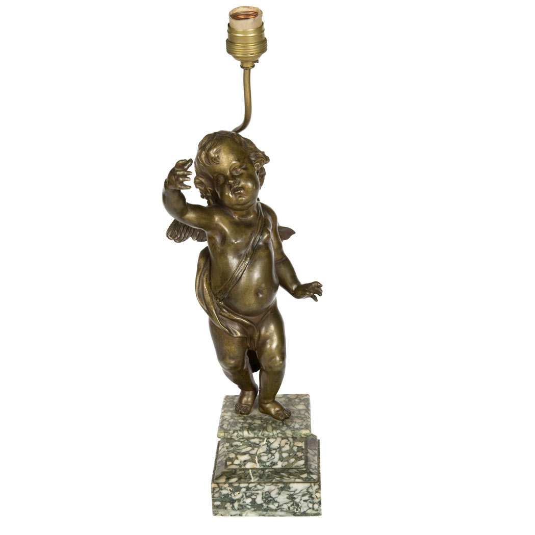 Appraisal: Neoclassical Style Patinated-Bronze Figure of a Putto Mounted as a