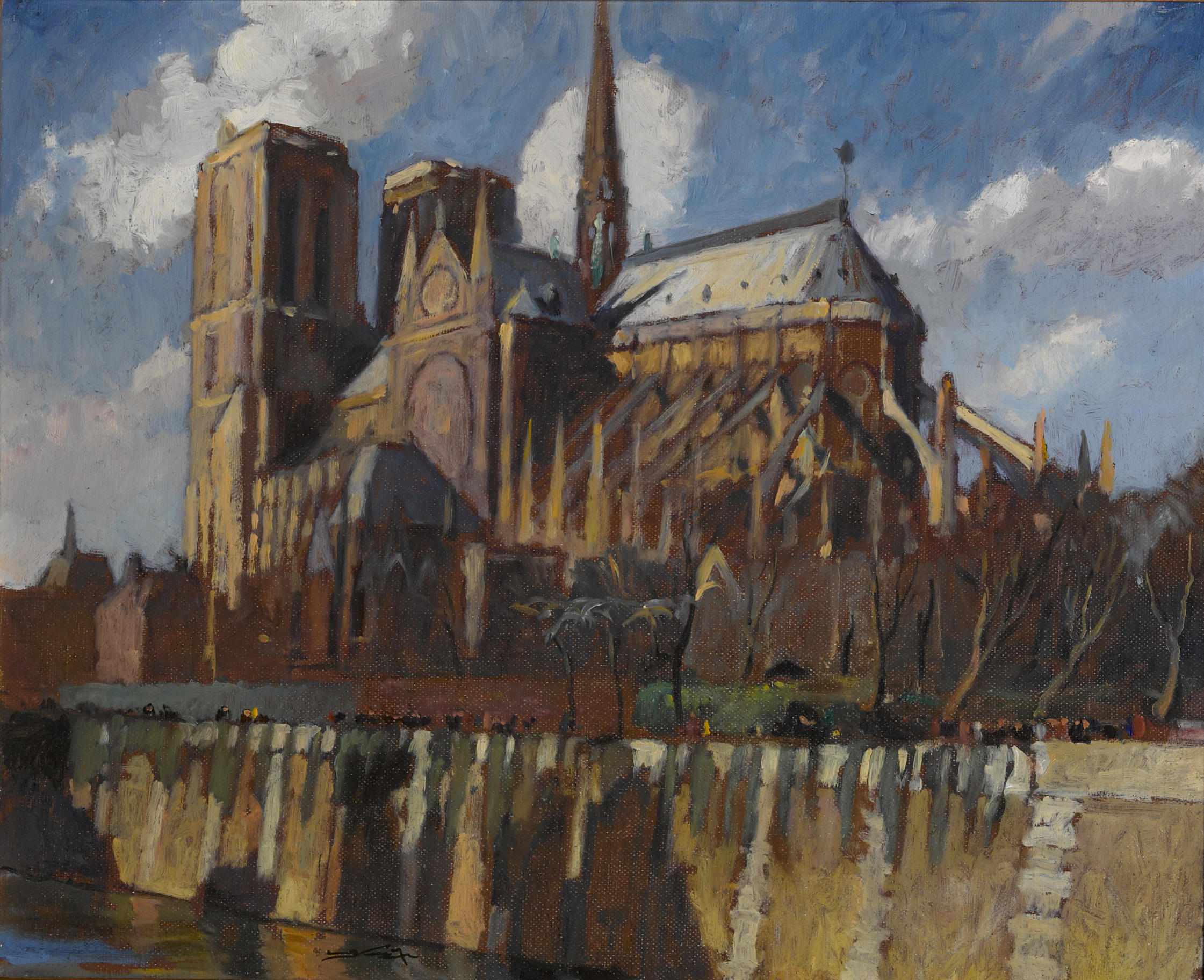 Appraisal: Emil Jean Kosa Jr American - Notre Dame Cathedral Paris