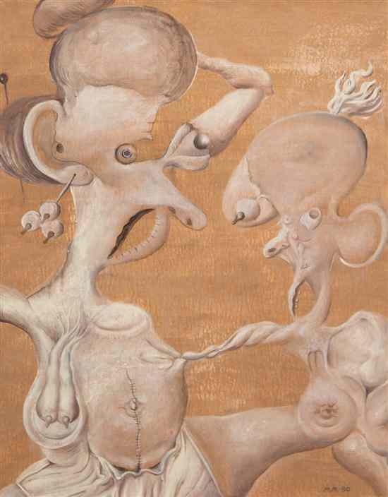 Appraisal: Vladimir Muraviov Russian b Umbilical Cord oil on vellum board