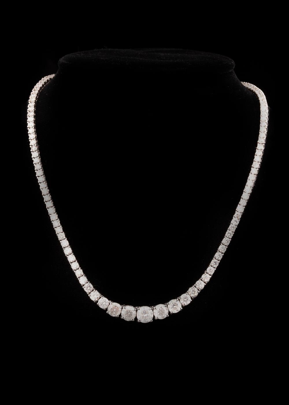 Appraisal: Oscar Friedman kt White Gold and Diamond Necklace central prong