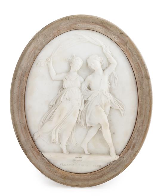 Appraisal: Sale Lot An Italian Marble Plaque th century of two