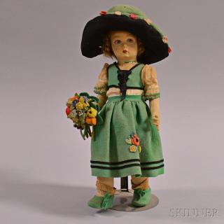 Appraisal: Lenci Felt Girl Doll ht in Estimate - The absence