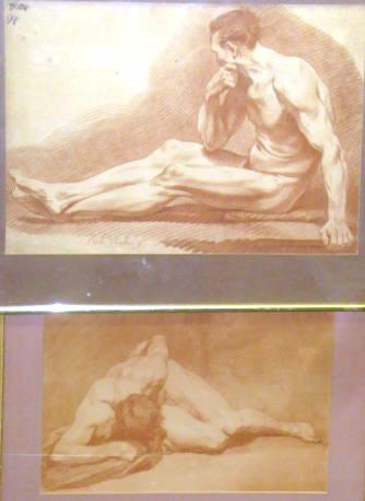 Appraisal: VANLOO Carle th Cent Red Chalk Drawings of Male Nudes