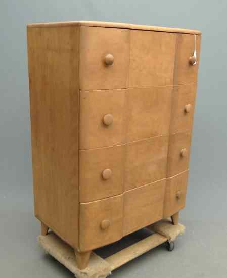 Appraisal: Mid Century chest drawers with label marked ''Leo Franck For