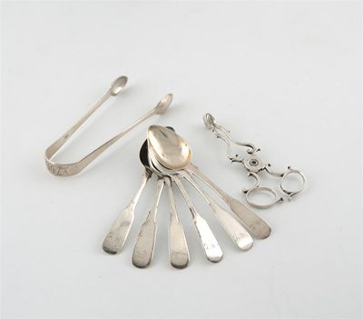 Appraisal: A set of six silver George III Scottish teaspoons by