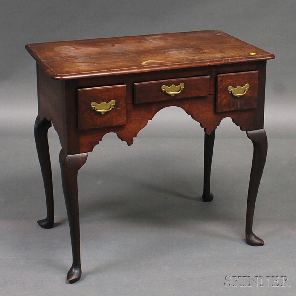 Appraisal: Queen Anne Walnut Dressing Table America mid- th century the