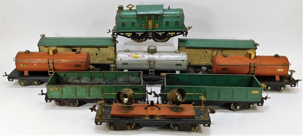 Appraisal: Standard Lionel Train Cars Locomotive Plus United States Early th