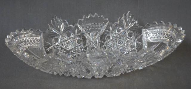 Appraisal: American Brilliant Cut Glass Celery Dish Early to mid 's