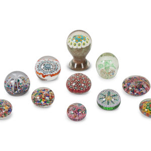 Appraisal: A Large Group of Caned and Blown Glass Paperweights group