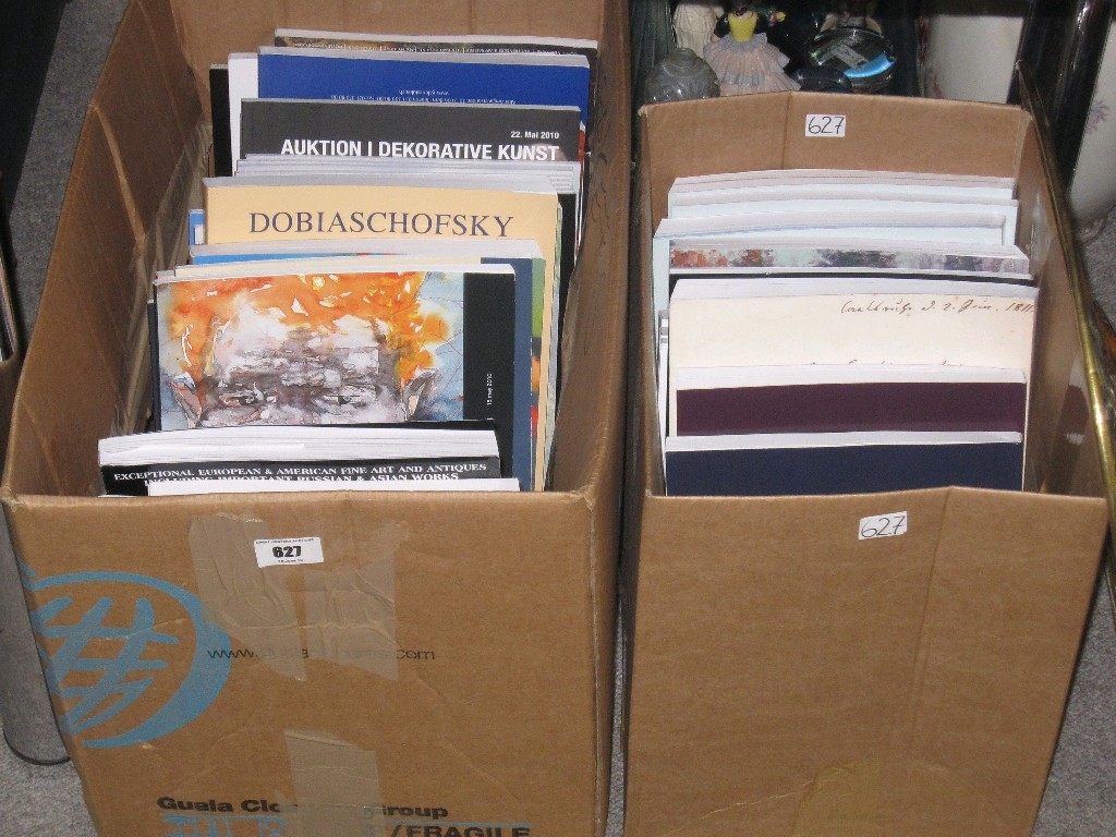 Appraisal: Lot comprising two boxes of auction catalogues