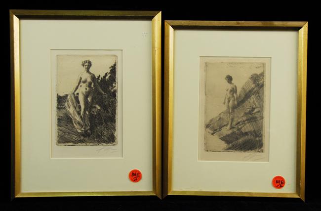 Appraisal: ANDERS ZORN Swedish - SUMMER and EDO two etchings both