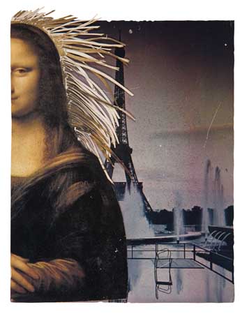 Appraisal: DAVID HAMMONS - Untitled Mona Lisa Paper collage x mm