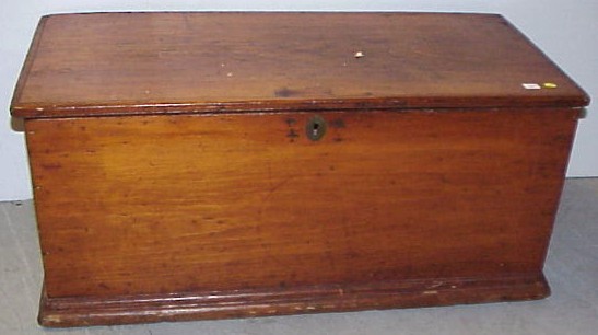 Appraisal: American th C pine six board chest hinged lid and