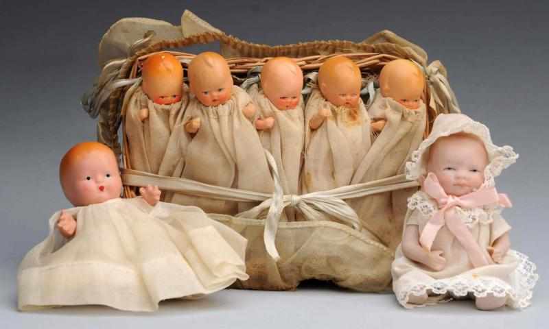 Appraisal: Lot of Tiny Baby Dolls All-bisque Bye-lo Baby fully incised