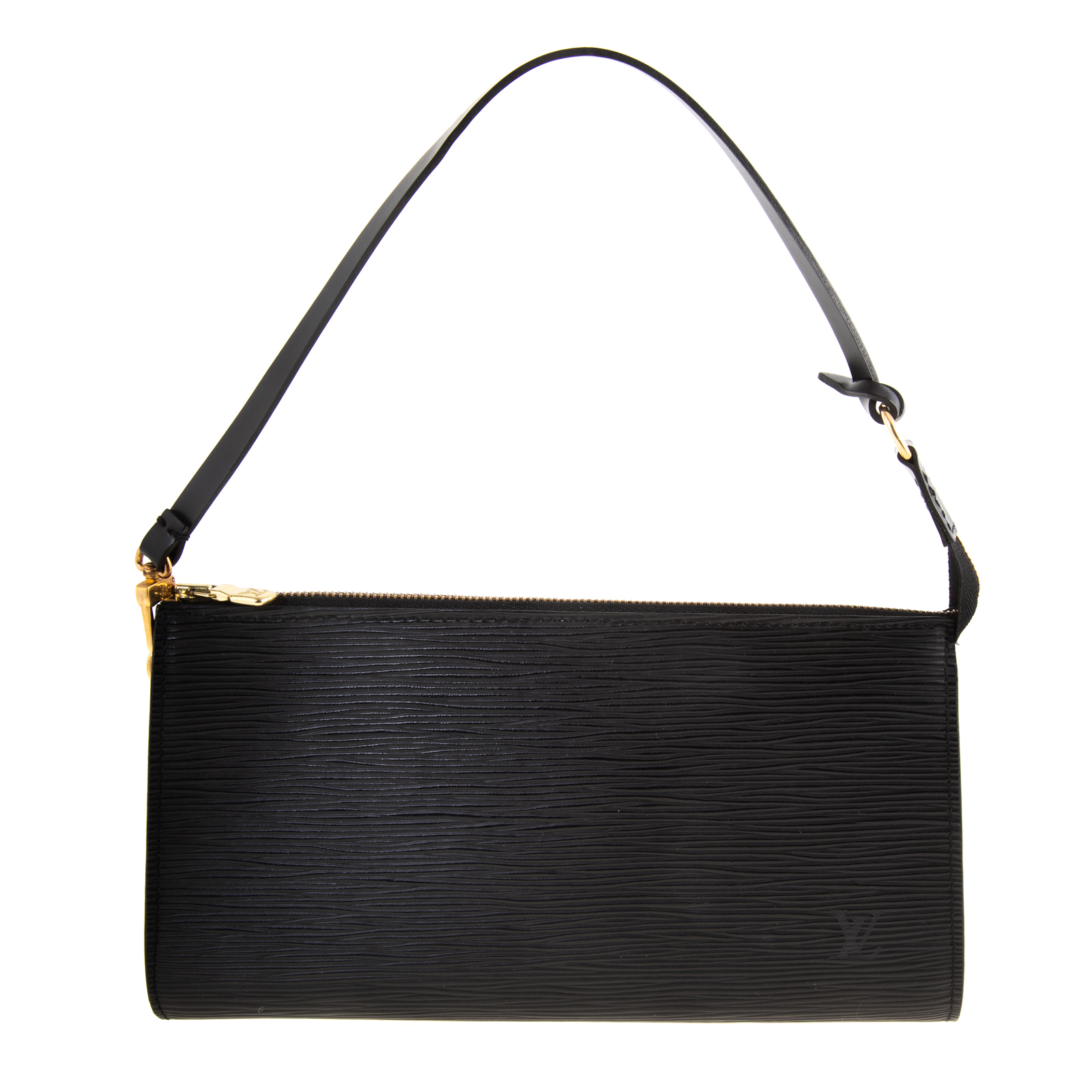 Appraisal: A LOUIS VUITTON EPI POCHETTE ACCESSOIRES A black Epi leather