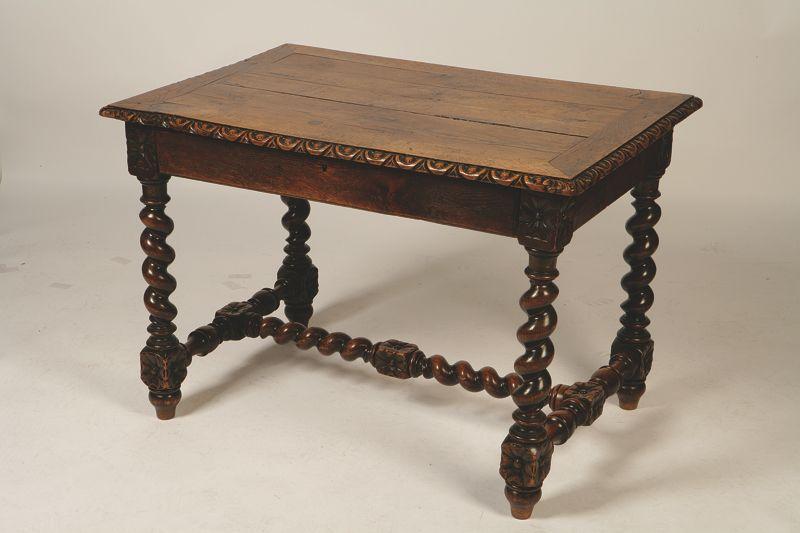 Appraisal: A TH CENTURY FRENCH OAK SIDE TABLE the rectangular top