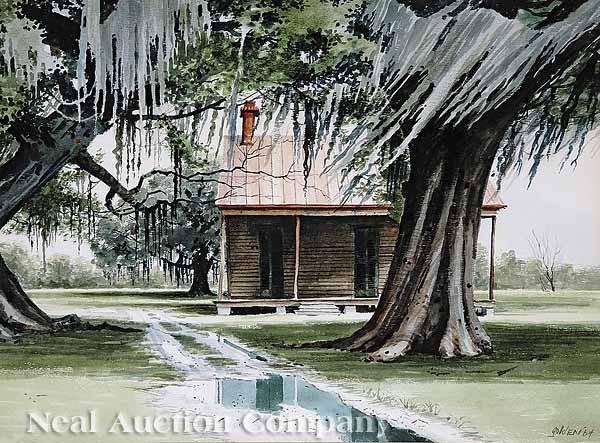 Appraisal: Rolland Harve Golden American b Slave Cottage Underneath the Shade