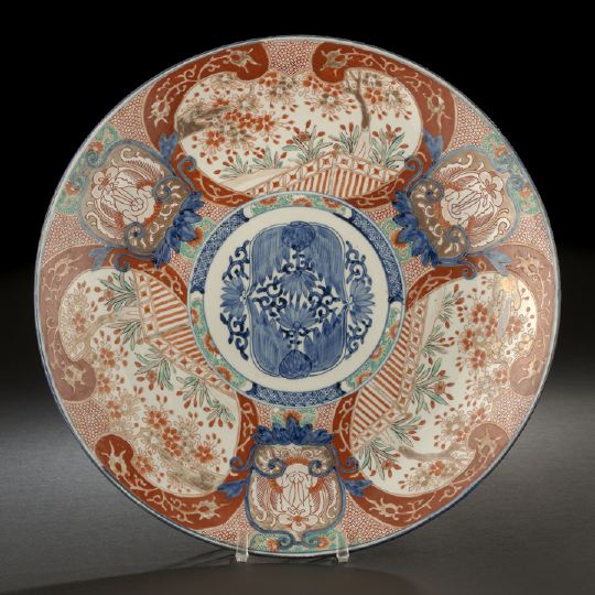 Appraisal: Good Japanese Imari Porcelain Charger th century decorated in underglaze