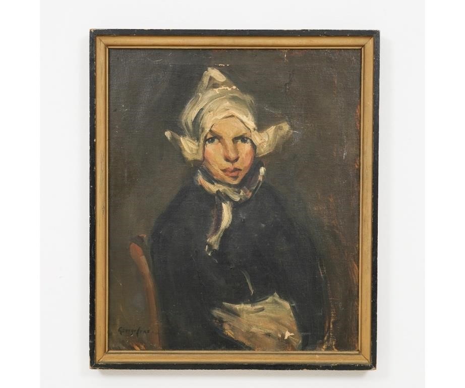 Appraisal: George Benjamin Luks - NY oil on canvas portrait of