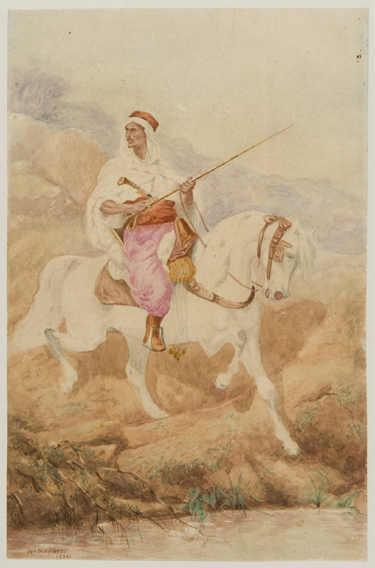 Appraisal: Stewart Joseph Am - Arab on Horseback Watercolor on paper