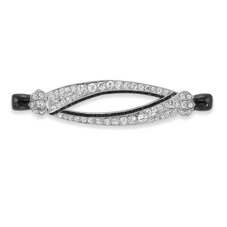 Appraisal: Black Onyx and Diamond Brooch Lambert Estimate -