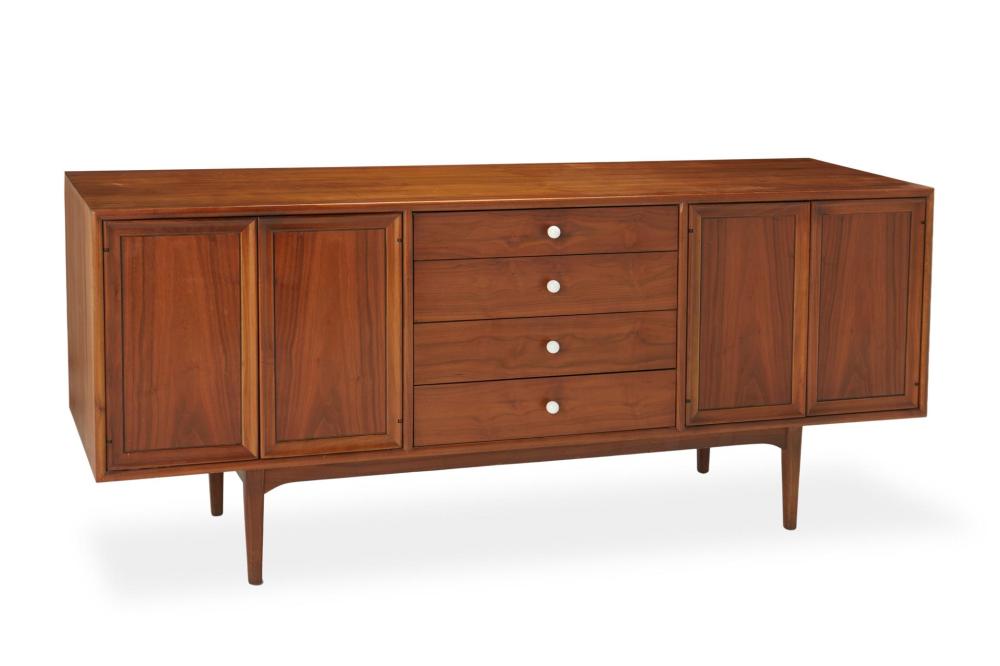 Appraisal: A Drexel Declaration modern walnut buffet Circa With Drexel manufacturing