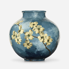 Appraisal: Mary Louise McLaughlin LIMOGES STYLE VASE WITH DOGWOOD USA glazed