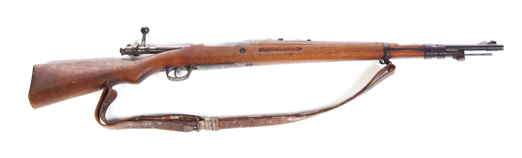 Appraisal: LA CORUNA CALIBER BOLT-ACTION RIFLE Spain dated Hardwood stock and