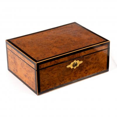 Appraisal: A Victorian pollard oak jewel box the fitted interior with