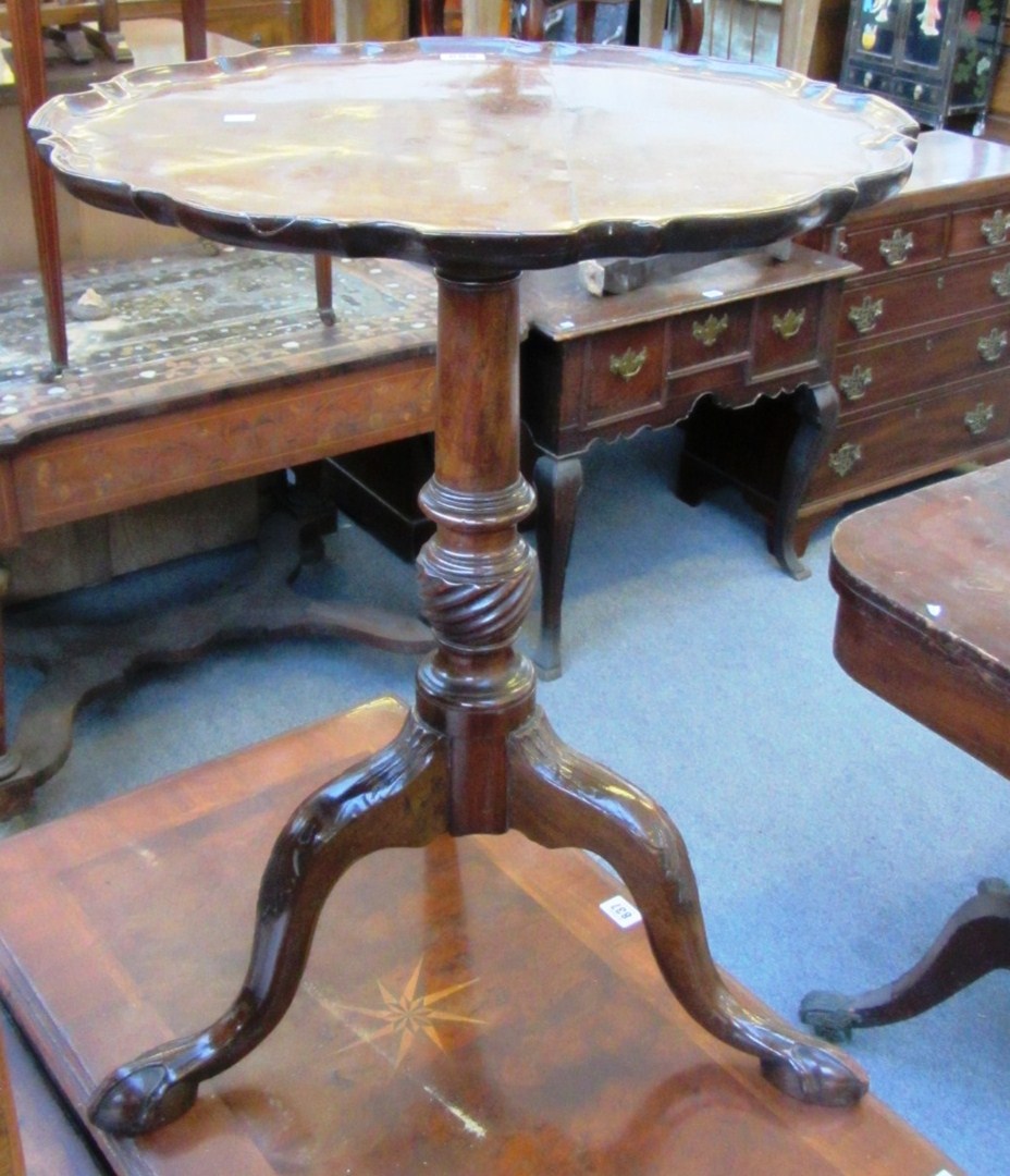 Appraisal: A late Victorian mahogany occasional table the shaped pie crust