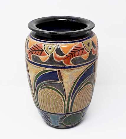 Appraisal: Cathra-Anne Barker vase Cathra-Anne Barker vase Condition Condition reports for